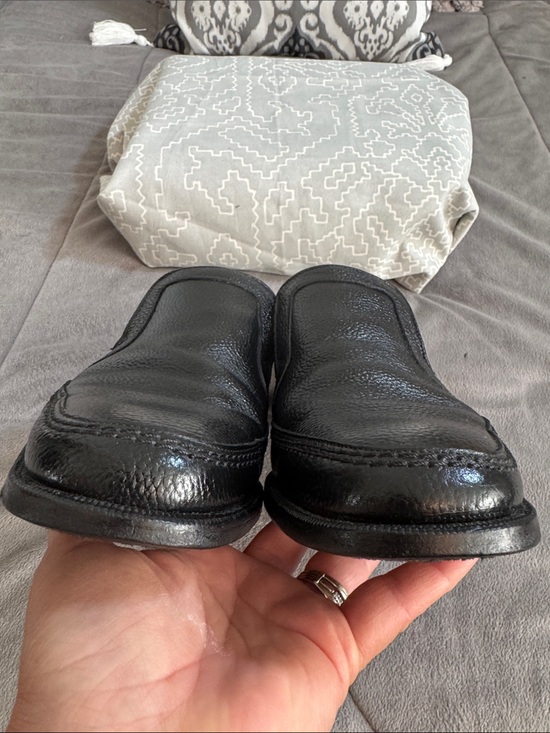 Ambassador men’s hand crafted Black Pebbled Leather formal dress Loafers Sz 9D main image 8